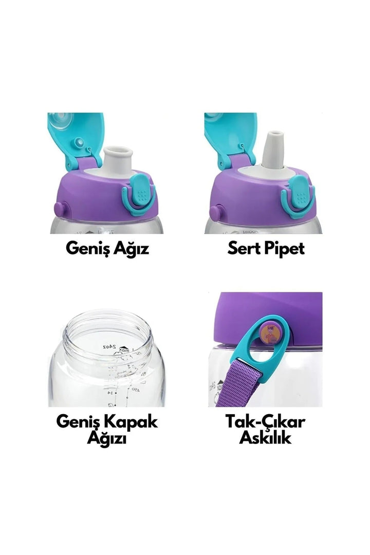 Büyük Boy 700ml Kılıflı Çocuk Matarası - Şehir Online Mağazacılık