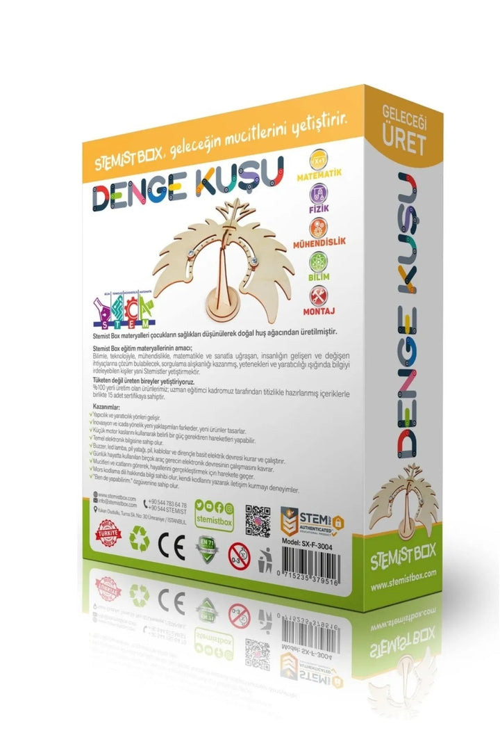 Denge Kuşu Ahşap Eğitici Bilim ve Deney Eğlenceli Çocuk Aktivite Oyunu - Şehir Online Mağazacılık