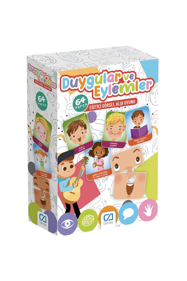 Duygular ve Eylemler 64 Parça Eğitici Görsel Algı Kart Oyunu - Şehir Online Mağazacılık