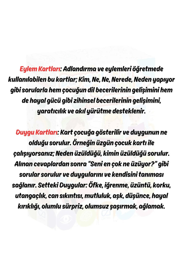 Duygular ve Eylemler 64 Parça Eğitici Görsel Algı Kart Oyunu - Şehir Online Mağazacılık