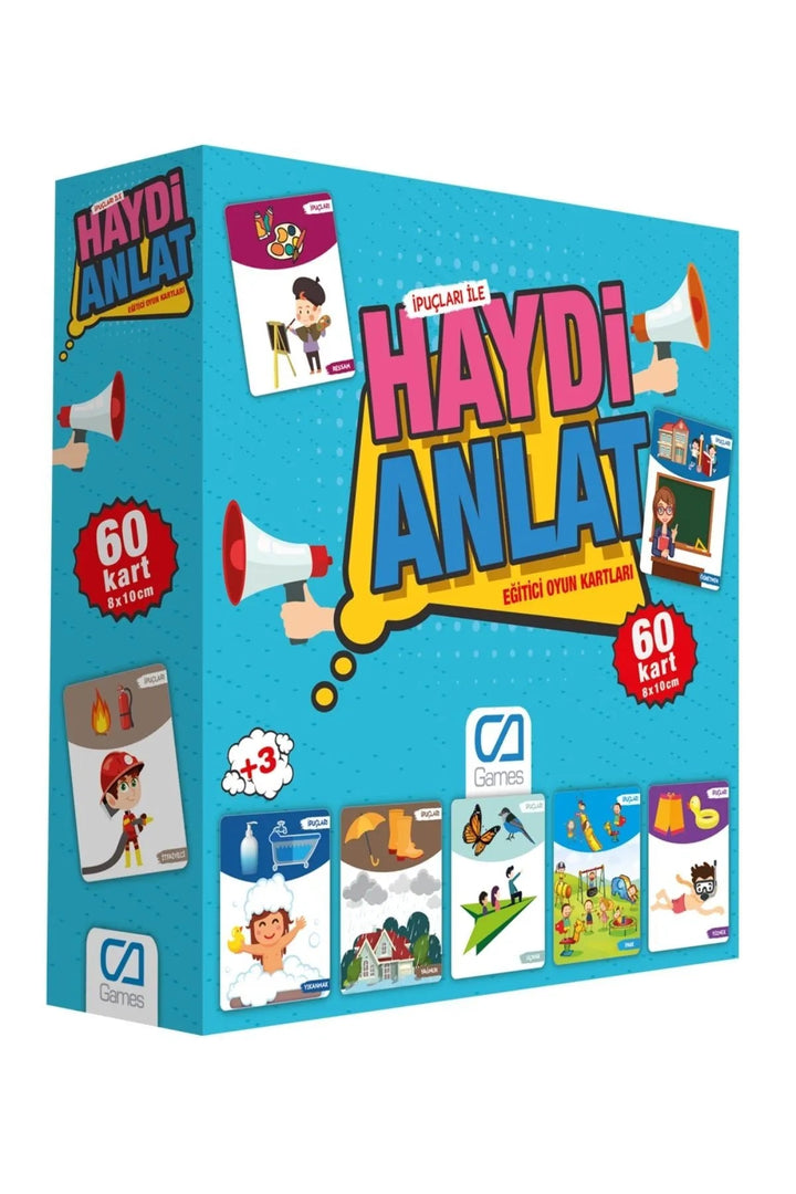 Haydi Anlat 60 Kartlı İpuçlu Eğitici Çocuk Oyun Kartları Aile Oyunu - Şehir Online Mağazacılık