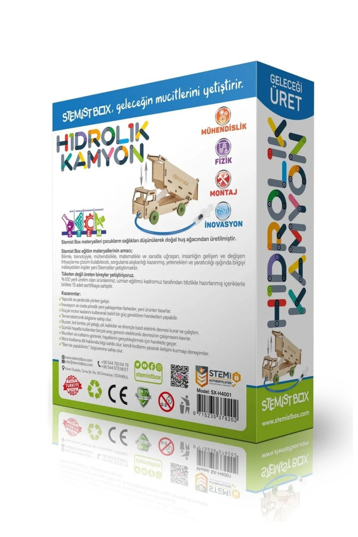 Hidrolik Kamyon Ahşap Eğitici Bilim ve Deney Eğlenceli Çocuk Aktivite Oyunu - Şehir Online Mağazacılık