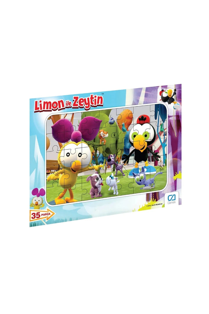 Limon ile Zeytin Lisanslı 35 Parça Çerçeveli 34x24cm Çocuk Puzzle Yapboz - Şehir Online Mağazacılık