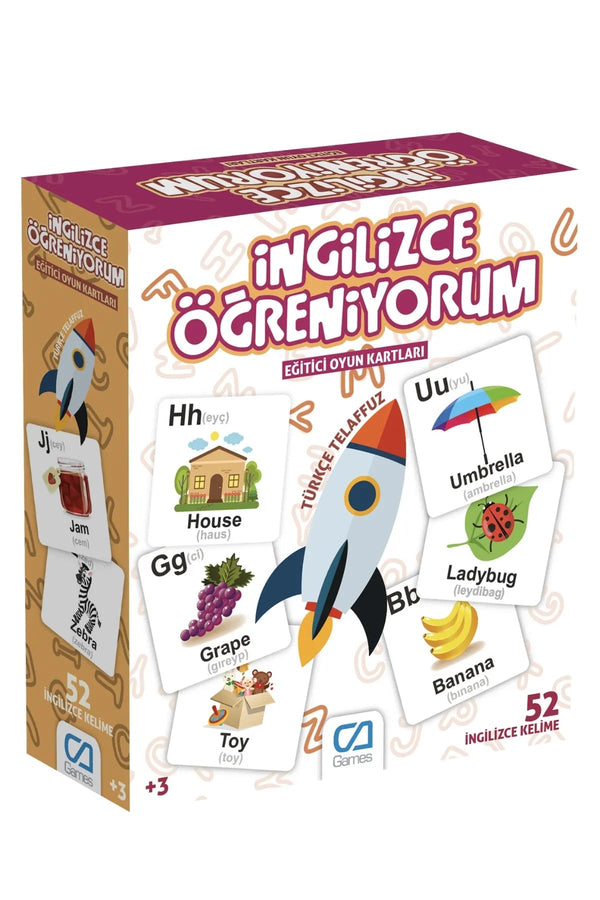 İngilizce Öğreniyorum Türkçe Telaffuzlu Eğitici Çocuk Oyun Kartları - Şehir Online Mağazacılık