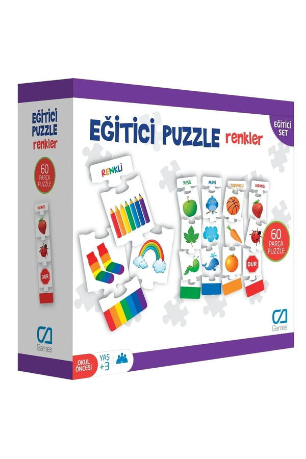 Renkler 60 Parça Eğitici Çocuk Puzzle Yapboz Serisi - Şehir Online Mağazacılık