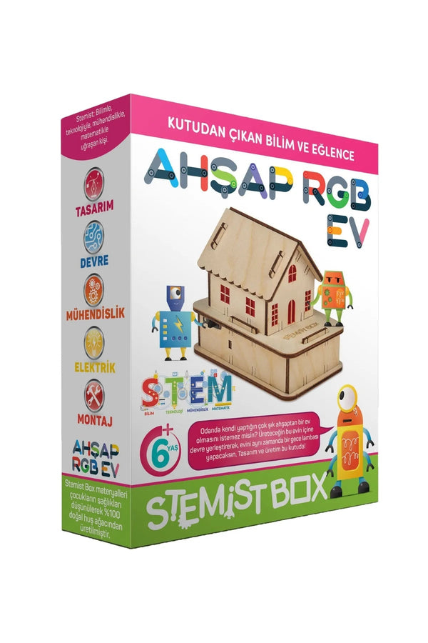RGB Işıklı Ahşap Ev Eğitici Bilim ve Deney Eğlenceli Çocuk Aktivite Oyunu - Şehir Online Mağazacılık