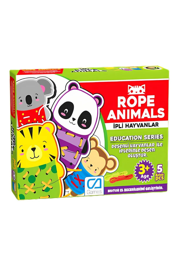 Rope Animals İpli Hayvanlar 5 Parçalı Eğitici El Beceri Oyunu - Şehir Online Mağazacılık