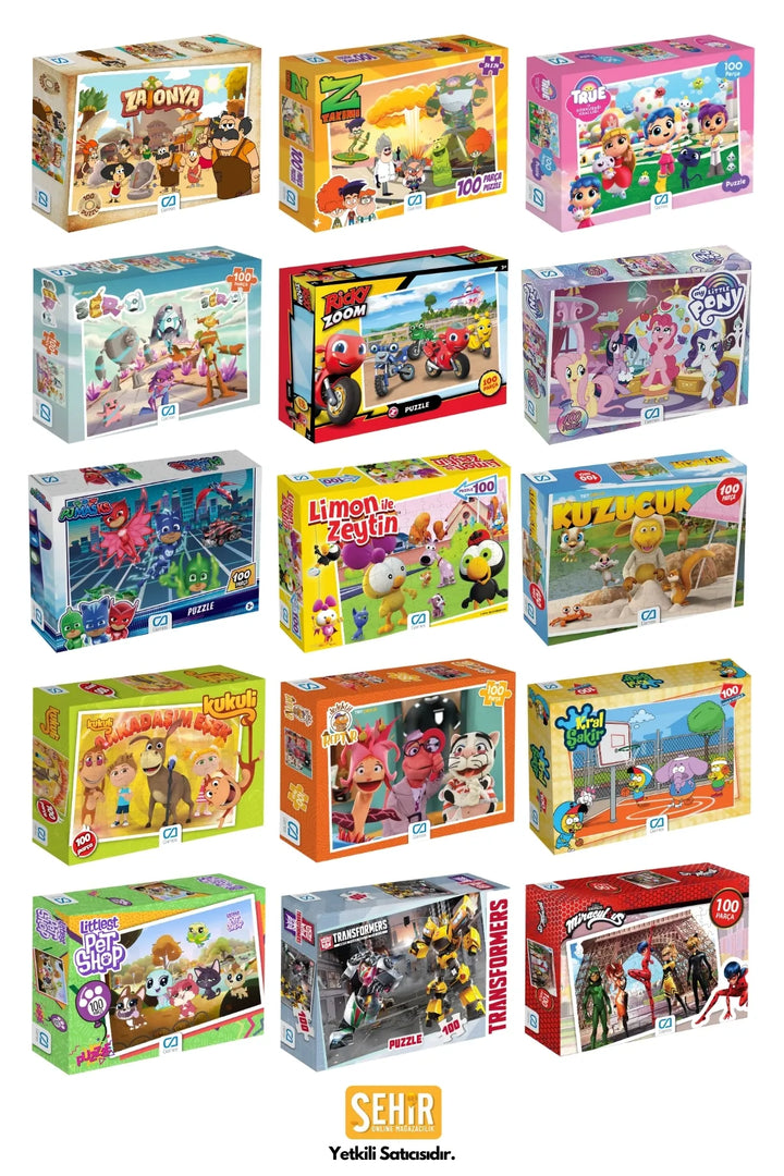 Kral Şakir Lisanslı 100 Parça 34x24cm Çocuk Puzzle Yapboz - Şehir Online Mağazacılık