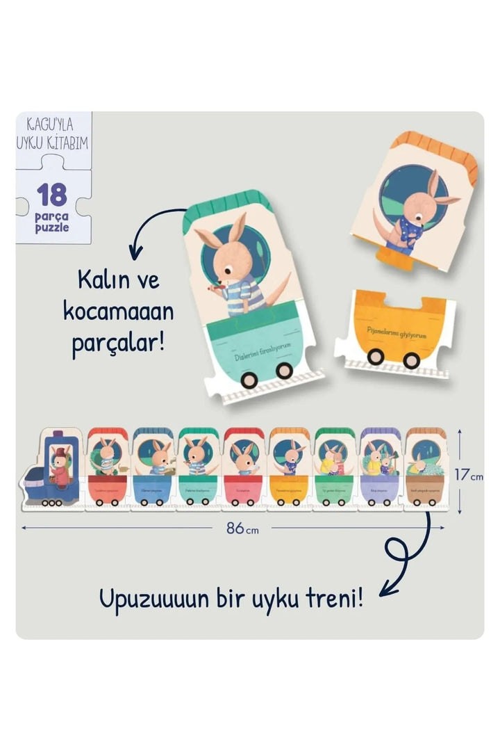 Uyku Trenim/Kaguyla Uyku Kitabım Okul Öncesi Hikaye Kitabı (0-3 Yaş) - Şehir Online Mağazacılık