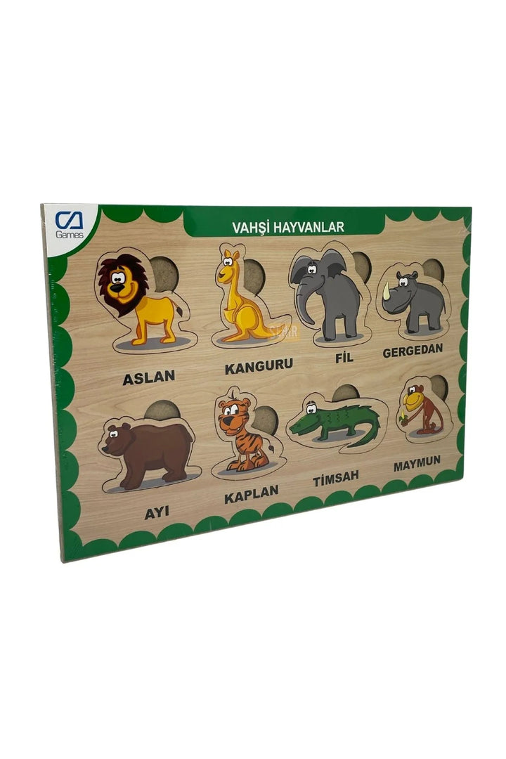 Vahşi Hayvanları Ahşap Çocuk Puzzle Yapboz Serisi - Şehir Online Mağazacılık